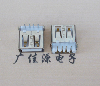 泰州USB母座接口 AF90度沉板1.9引脚4P插件白胶芯直边