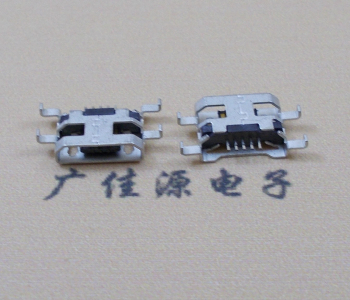泰州MICRO USB 5PIN接口 沉板1.6MM 四脚插板无导位