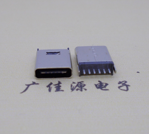 泰州直立式插板Type-C6p母座连接器高H=10.0mm