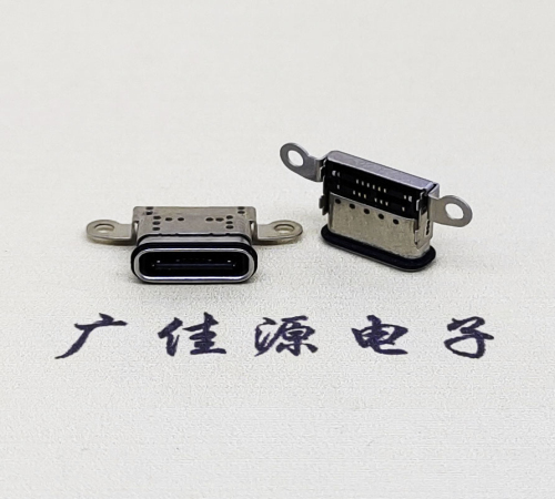 泰州USB 3.1C口.TYPE-C16P防水双排贴插座带螺丝孔